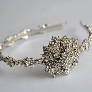 Rhinestone Crystal 1920s Art Deco Flapper Great Gatsby Wedding Headpiece